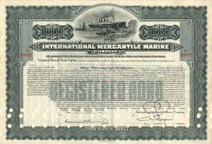 International Mercantile Marine Issued to Yale University - $1,000 Bond - Co. that Made the Titanic